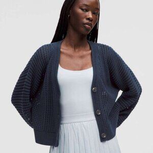 Lululemon Cotton Crochet Mesh Relaxed-Fit Cardigan